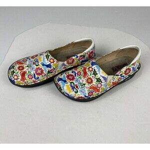 Alegria Leather UPPER LINING Floral Clog Comfort Flats Women’s Size US 6.5/ EU37
